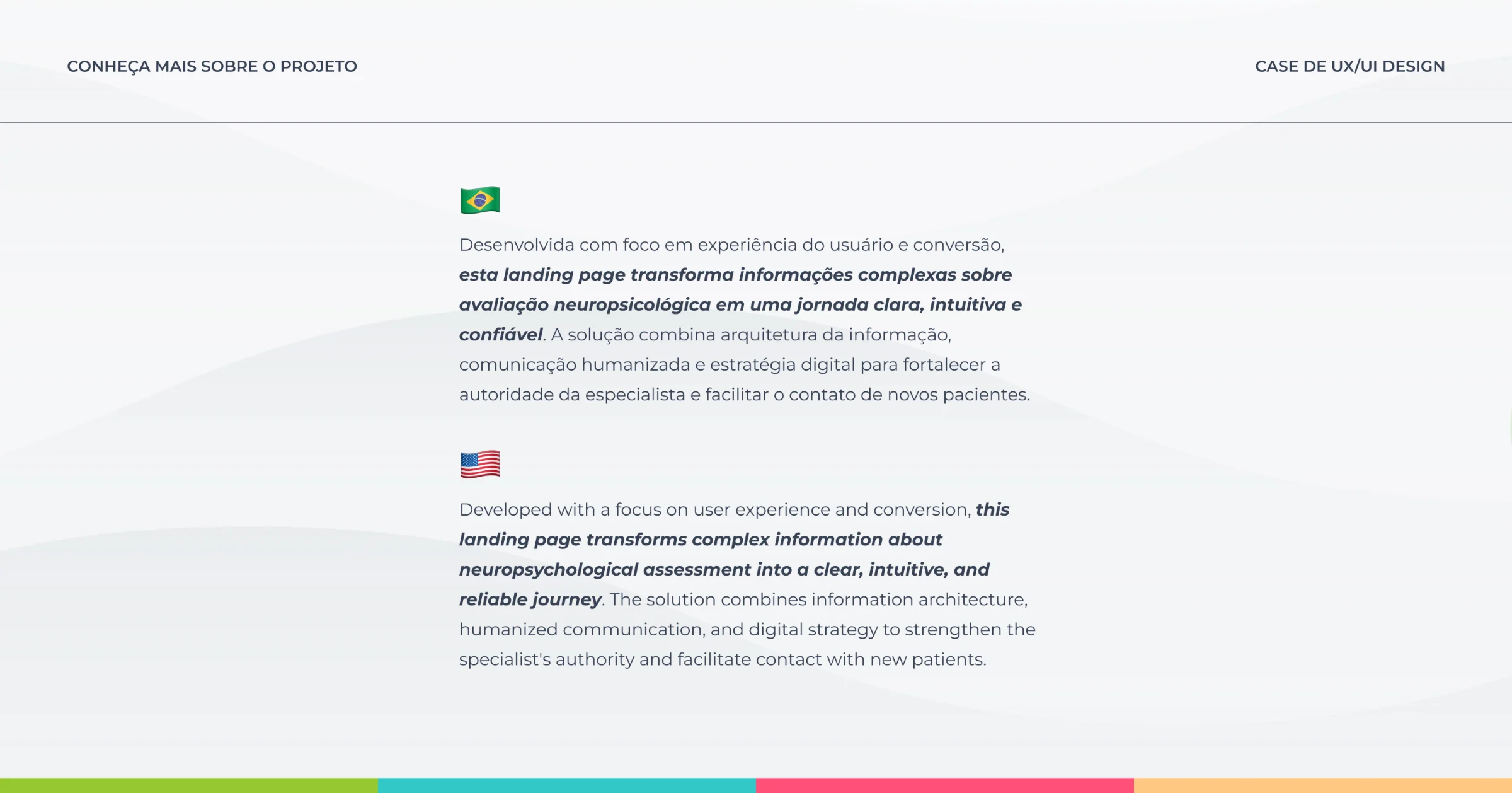 Agnes Neuropsi: Layout completo da landing page, da primeira tela até a ação de agendamento.