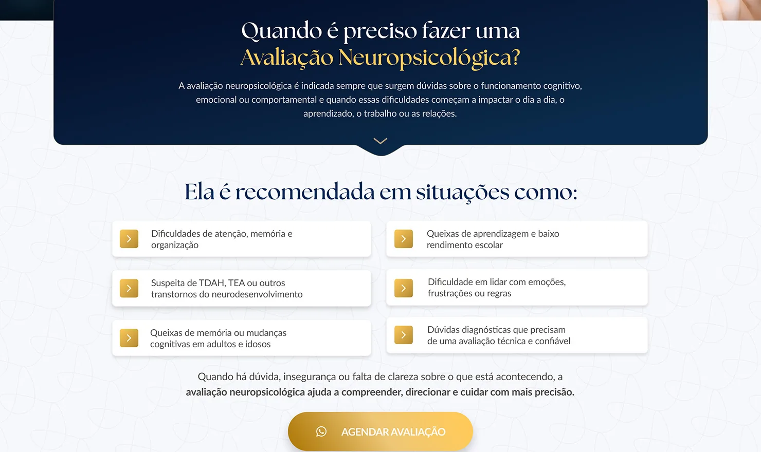 Daiane Assencio: Quando fazer a avaliação e as situações em que ela é indicada.
