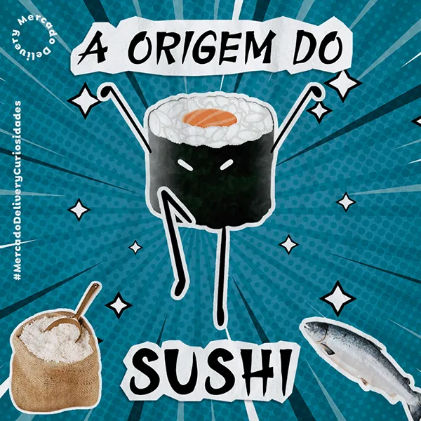 Mercado Delivery: A capa do carrossel: título grande, personagem e cor para parar o dedo.